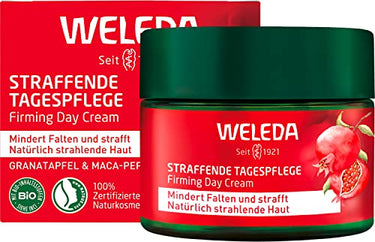 WELEDA Bio Straffende Tagespflege - Naturkosmetik Natural Anti Aging Gesichtscreme mit Granatapfelsamenöl & Maca-Peptiden. Feuchtigkeitscreme mindert Falten & erhöht Elastizität / Spannkraft (1x 40ml) im Sale